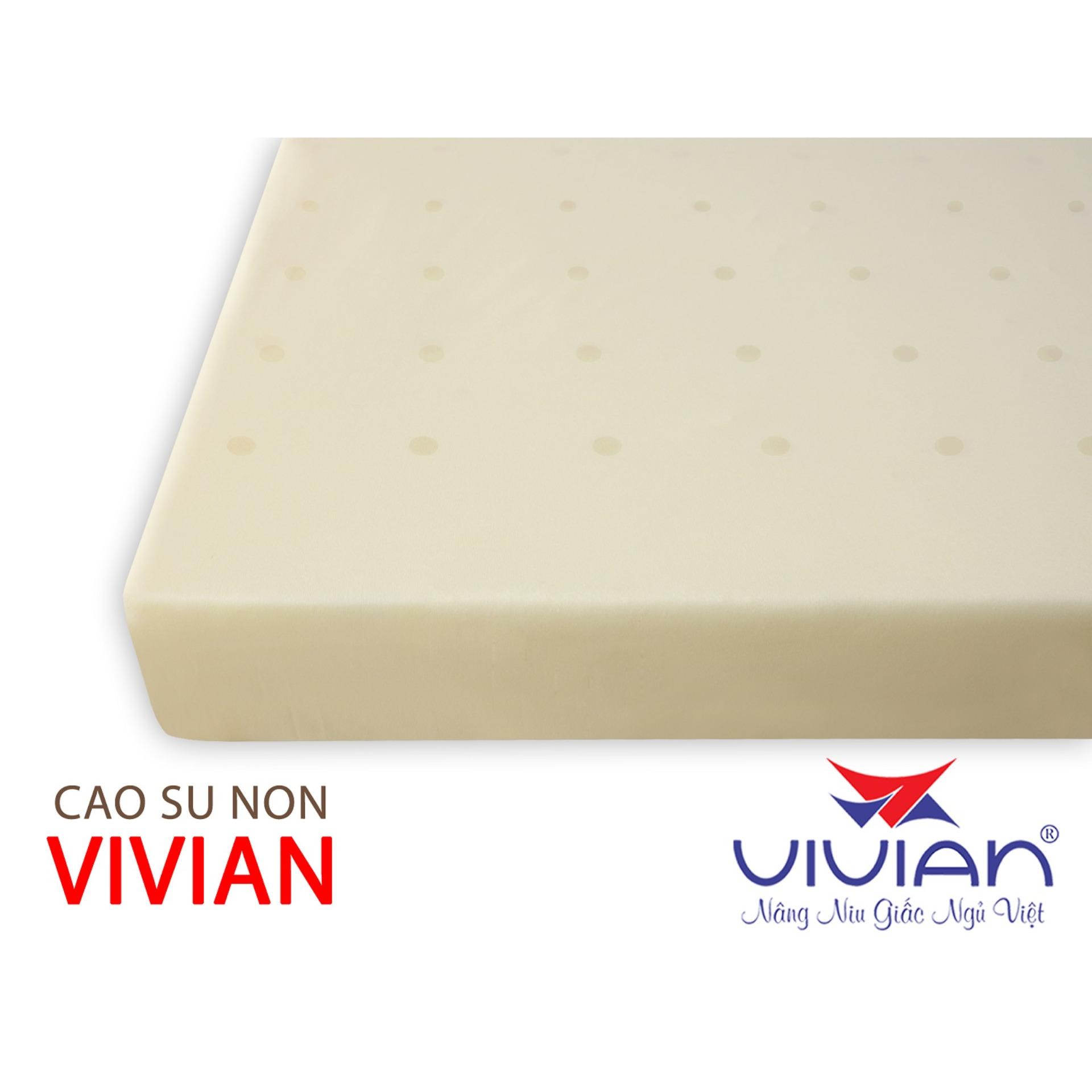 Nệm Cao Su Non Thông Hơi VIVIAN (1.0 x 2.0 m) Bọc Áo Thun Dây Kéo - Vàng Nhạt