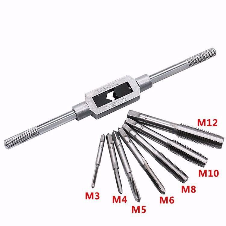 Bộ 7 mũi taro + tay quay taro m3 - m12 dài 190mm