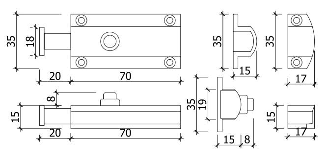 [HCM]Chốt cửa VICKINI 46406.001 (Màu Nâu)