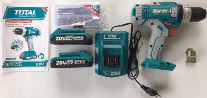 Máy khoan vặn vít dùng pin 47 chi tiết Total TDLI2003 (20V)