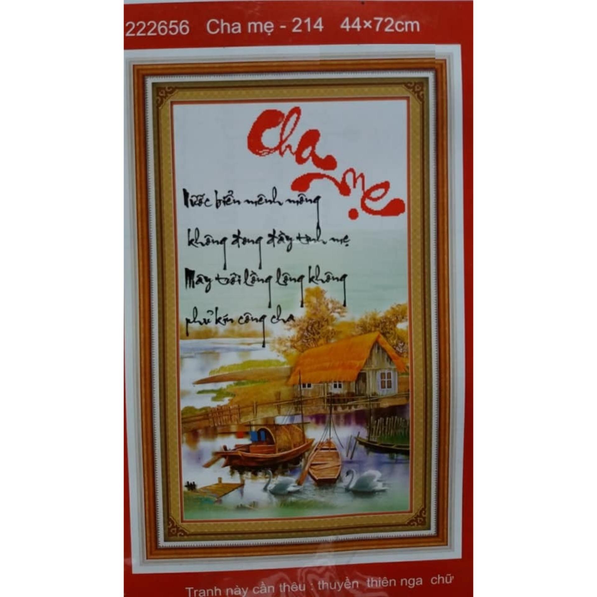 Tranh thêu chữ thập cha mẹ 222656