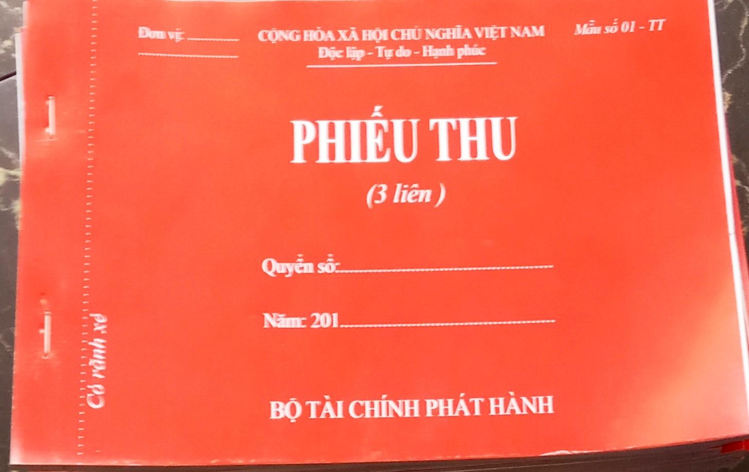 10 quyển phiếu thu 3 liên ( 60  tờ)