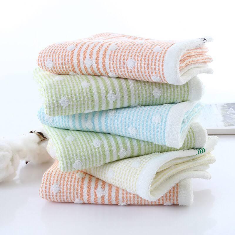 Hàng Xuất Khẩu Nhật Bản-Khăn Mặt 100% Cotton Vải Xô Bông Rửa Đồ Gia Dụng Người Lớn Mềm Mại Hút Nước 100% Cotton Hai Mặt Khăn Mặt