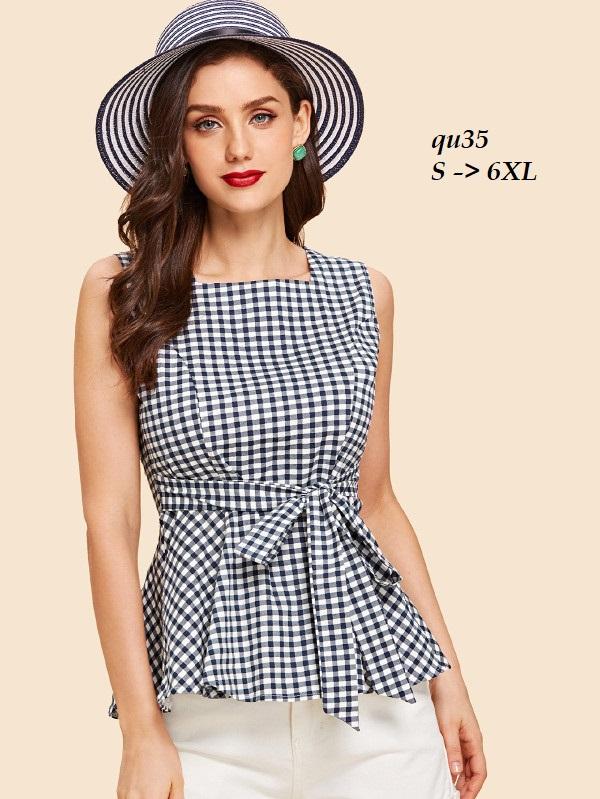 Top197qu áo caro nữ thắt nơ eo