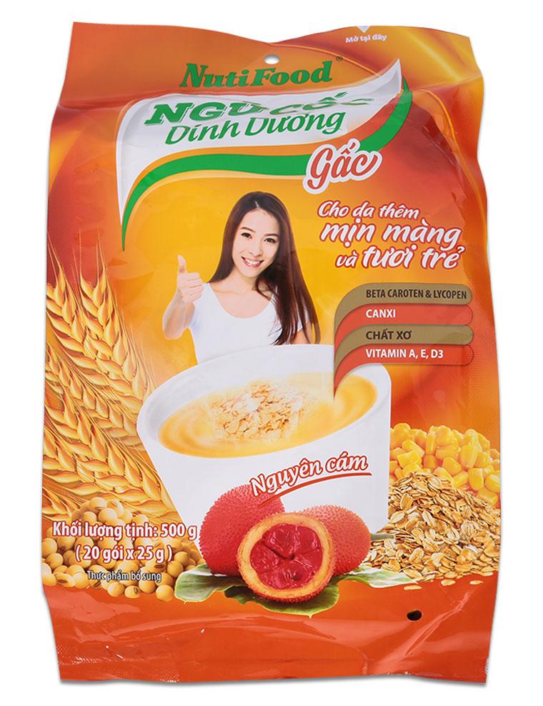 Bột Ngũ Cốc Dinh Dưỡng Gấc NutiFood Gói 500 G (20 Gói x 25G)