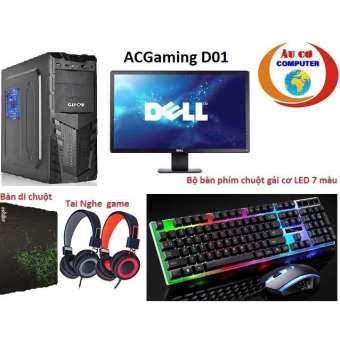 bộ máy tính chơi game acgaming d01 g 2030 /4g / 500g / vga 2g/ddr5 , màn hình dell 18.5 wide led -tặng bàn phím chuột có đén led 7 màu , tai nghe chuyên game