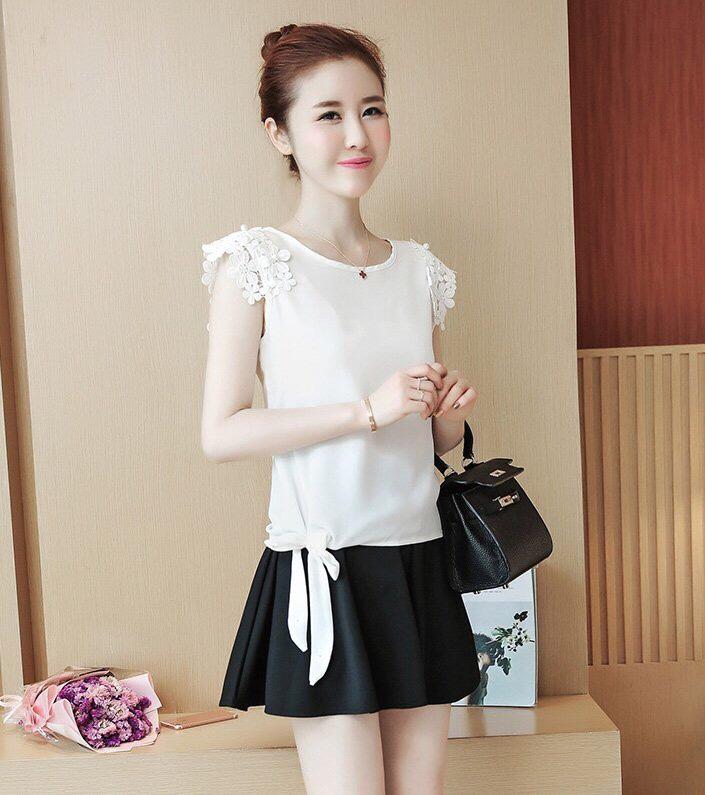 Áo Sát Nách Viền Ren Đính Hạt MIA V-SM0MIA7 (Trắng)