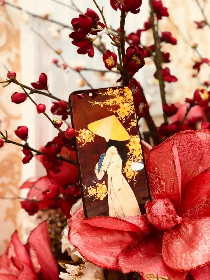 [HCM]ỐP KÍNH SƠN MÀI MẠ VÀNG DÀNH CHO IPHONE