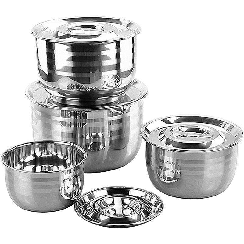 Yalixin Chậu Inox Có Nắp Hình Tròn Dày Làm Sâu Sắc Thêm Xách Tay Phù Hợp Với Chậu Chứa Dầu Bếp Xi Lanh Dầu Đồ Gia Dụng Gia Vị