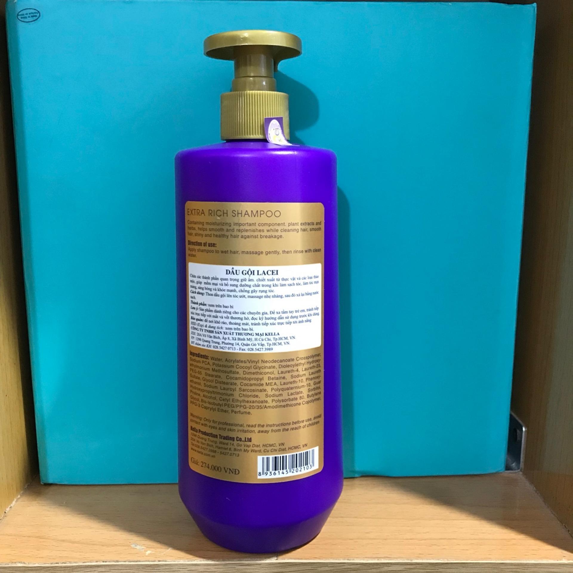 [HCM]Dầu gội Extra Rich Shampoo Lacei 800ml