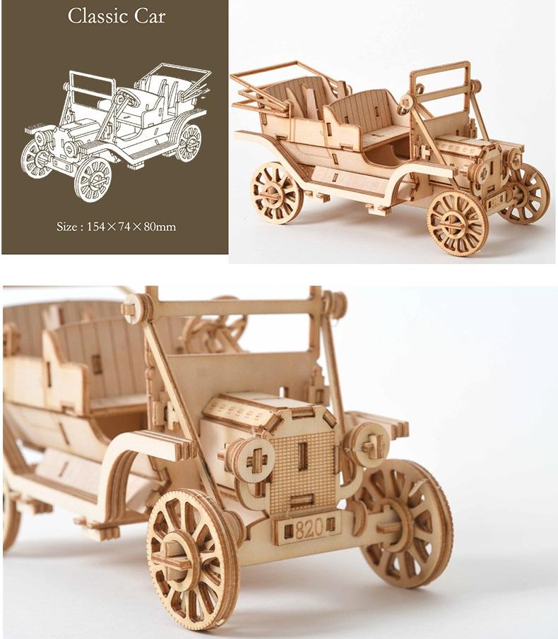 Đồ chơi lắp ráp gỗ 3D Mô hình Ô tô cổ Classic Car