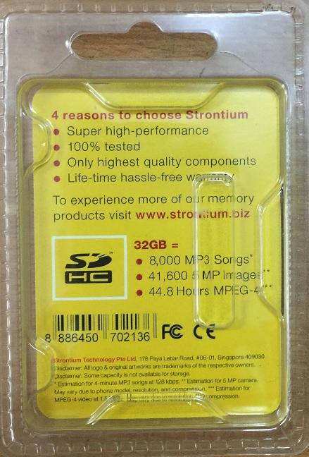 Thẻ nhớ Strontium SDHC 32GB Class 10