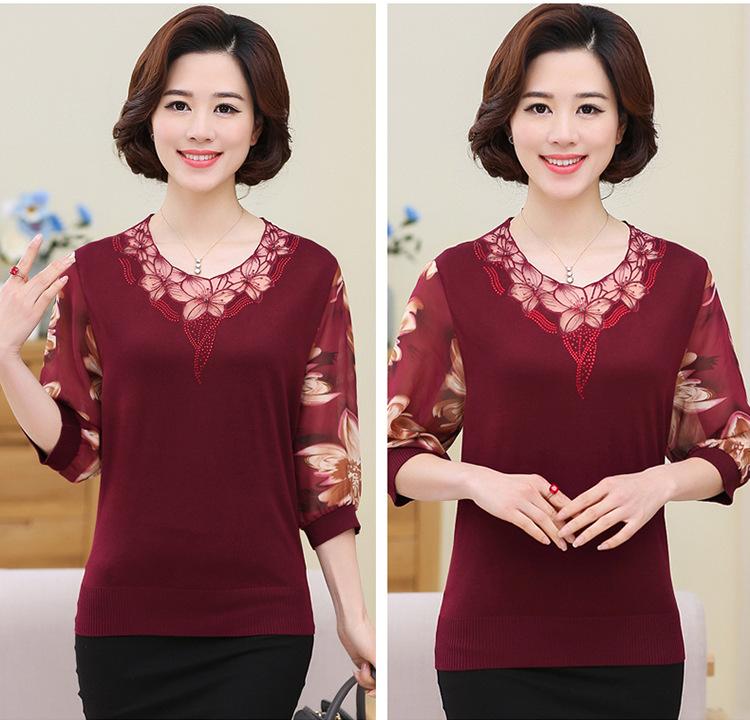 ÁO LEN NỮ TRUNG NIÊN  ÁO LEN PHA VOAN