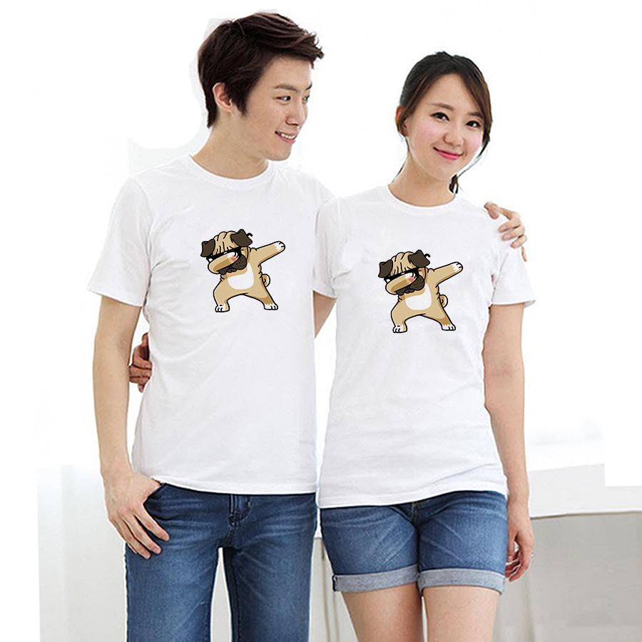 Áo thun cặp đôi in đẹp hình chó nhảy Pug Dab form rộng phong cách hàn quốc ATAC432