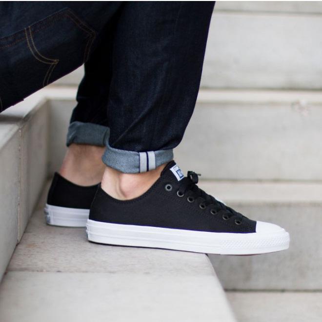 Giày Vải Nữ Sneaker CK2 Cổ Thấp Đen