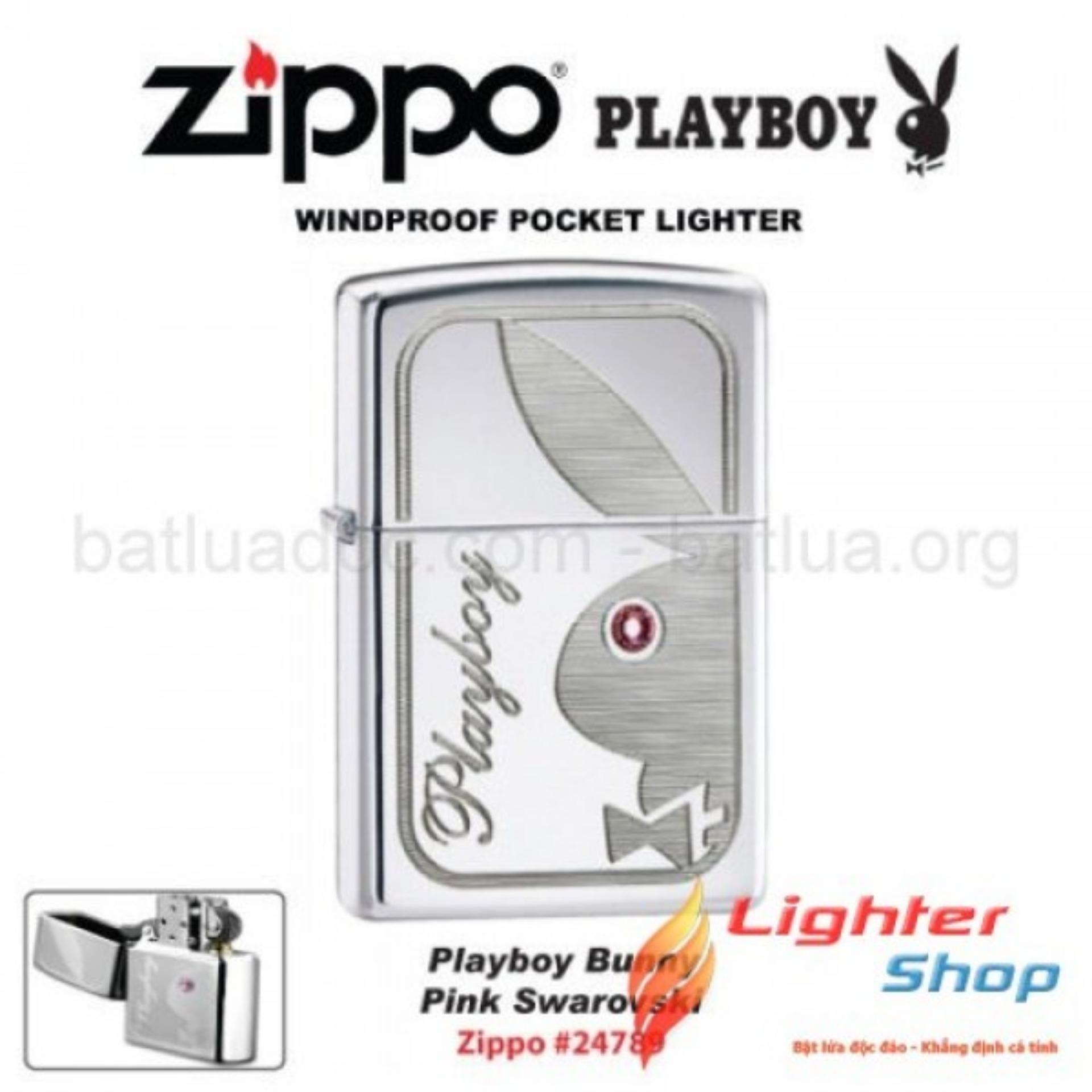 Bật lửa Zippo Playboy Bunny Pink Swarovski