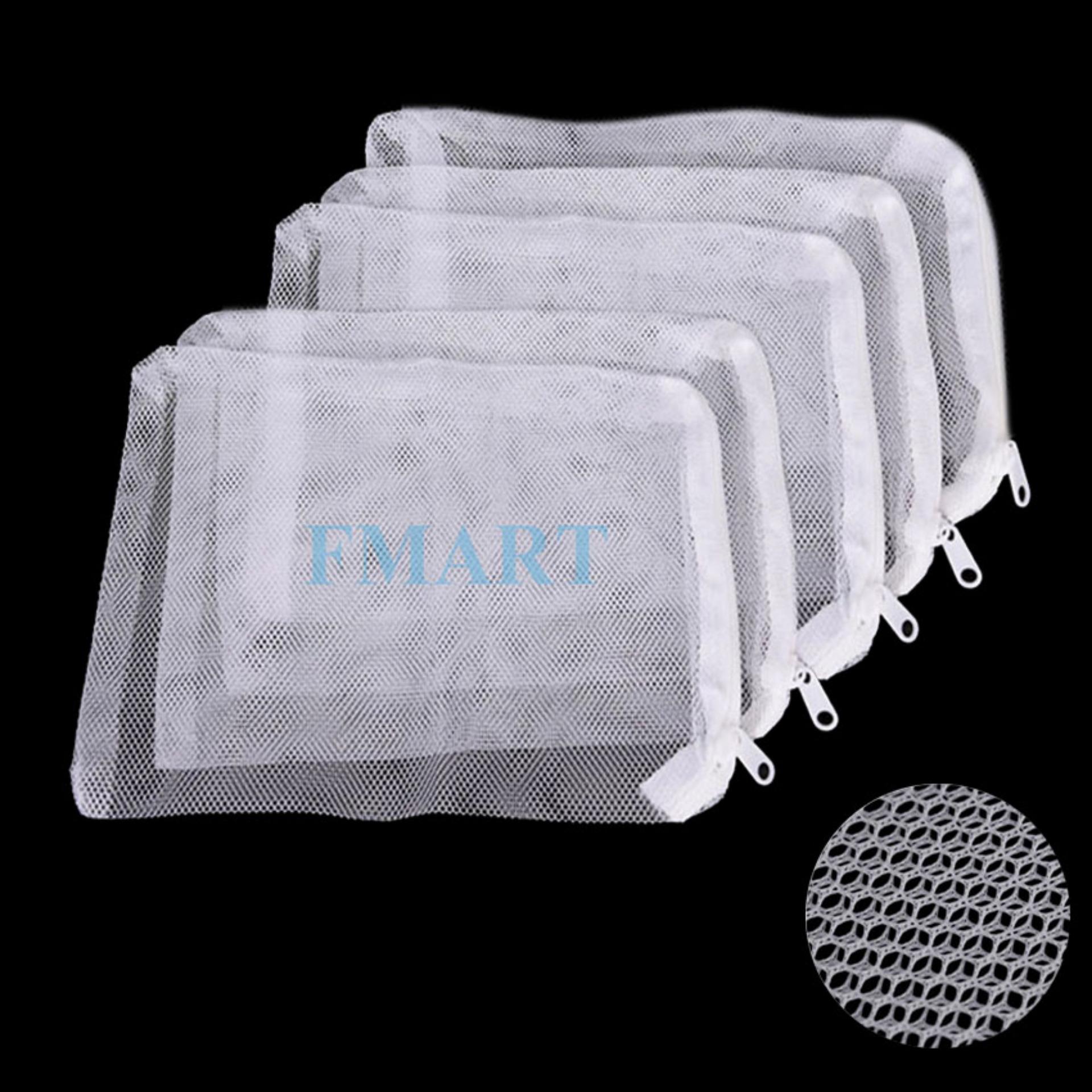 COMBO 5 Túi lưới - Túi đựng vật liệu lọc FMART dùng trong hệ thống lọc bể cá, hồ cá koi, máy lọc bể cá ( Cỡ trung - Trắng)