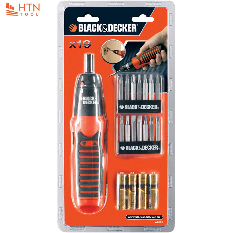 BLACK+DECKER - Tay vặn vít dùng pin (kèm theo 4pin AA) + 14 mũi vít  A7073-TW