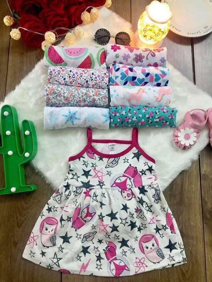 combo 5 váy 2 dây cho bé gái 6-10 kg