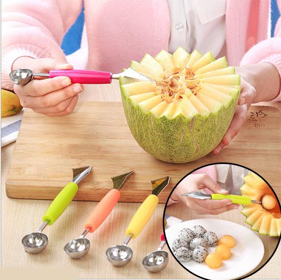 Bộ 2 Muỗng 2 Đầu Múc BingSu Múc Kem Tỉa Trái Cây Tiện Ích