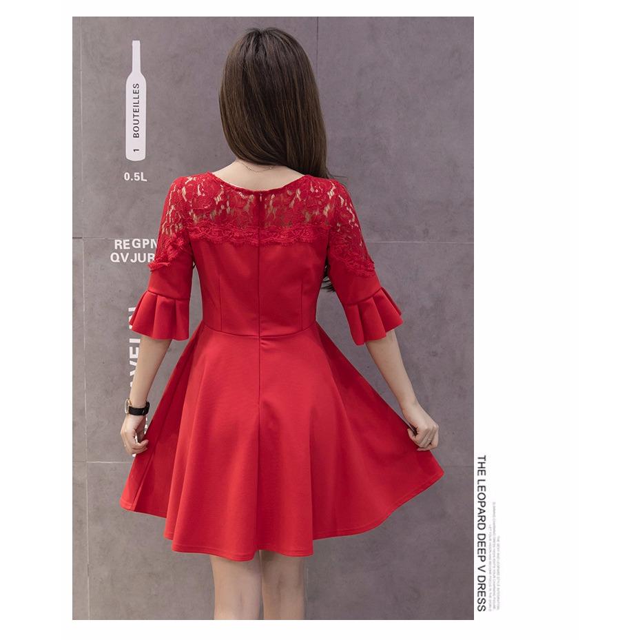 Đầm (Váy) Bầu Xòe Đỏ
