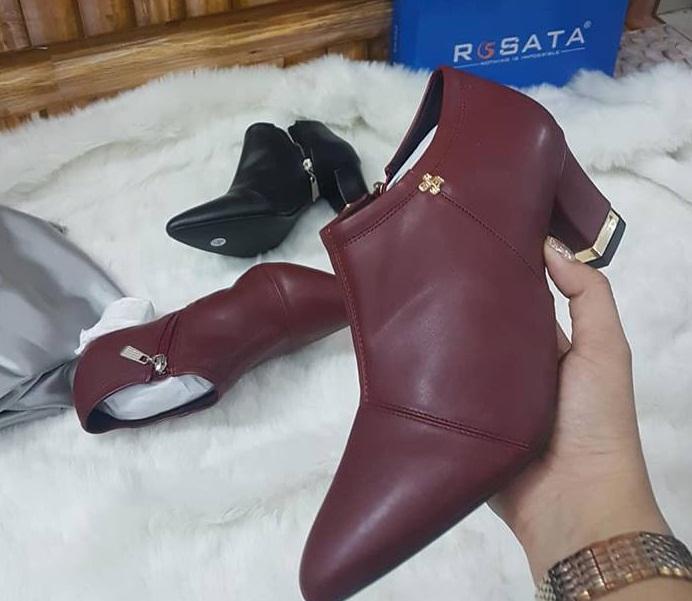 Giày boot bốt nữ đẹp hàng hiệu Rosata- gót viền RO178