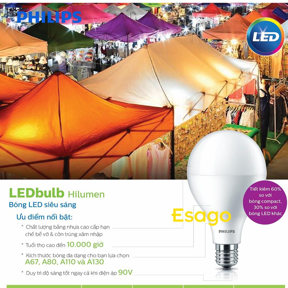 Bóng đèn LED công suất cao Philips LEDBulb 33W 6500K E27 A110 - Ánh sáng trắng