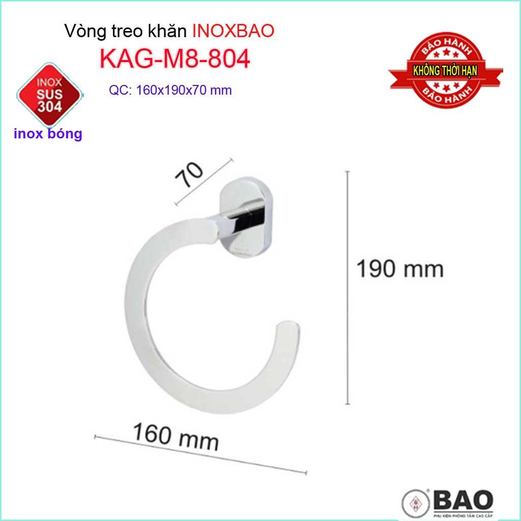 Vòng treo khăn Inox Bảo, máng treo khăn inox SUS304 KAG-M8-804