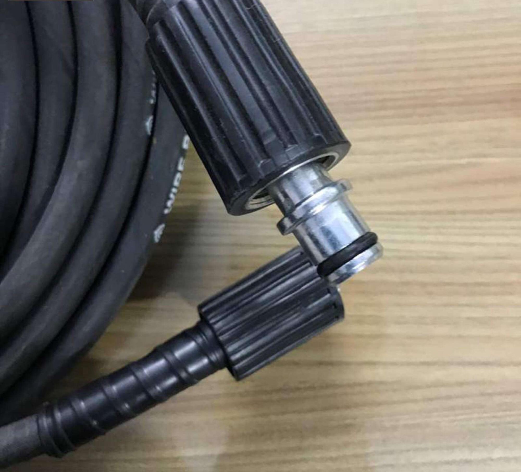 10m Ống dây rửa xe cao cấp lõi thép Taiwan_Ren trong 22mm(đen)