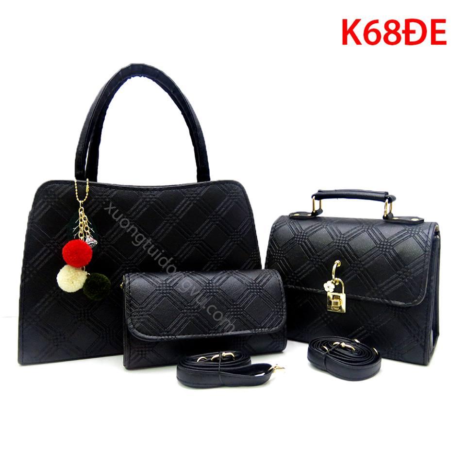 Bộ 3 Túi Xách Nữ K68 ( Gồm 2 Túi 1 Ví)