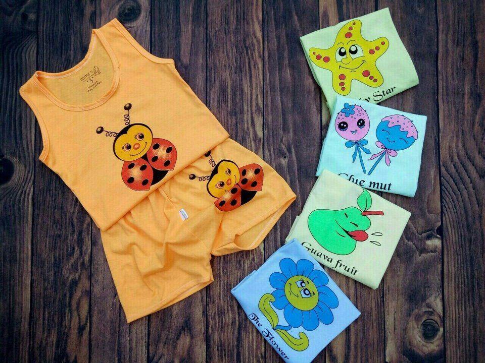 Set 5 bộ cotton bé trai/gái 12-22kg( DÀNH CHO BÉ CAO TRÊN 80CM)