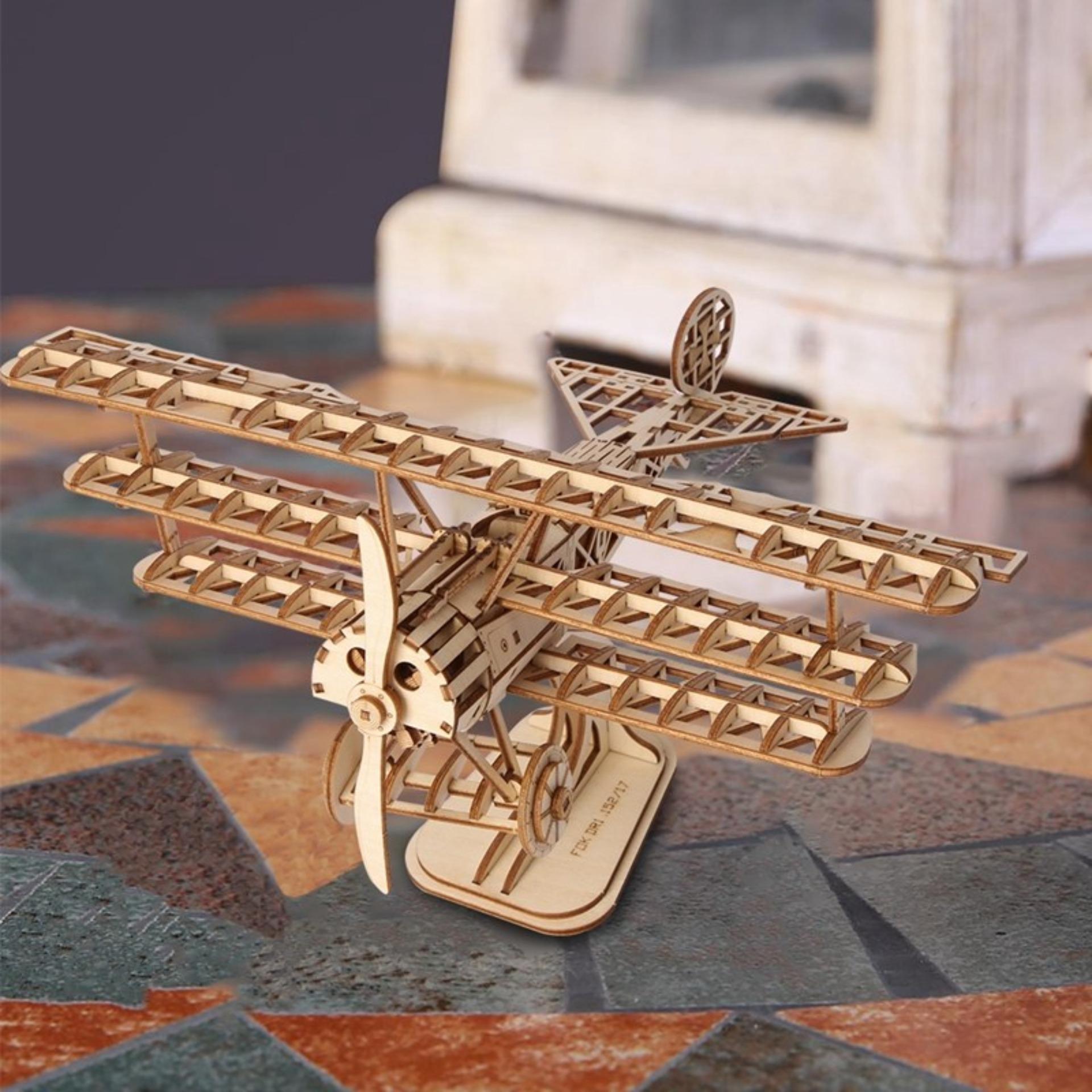 Đồ chơi lắp ráp gỗ 3D Mô hình Máy bay Bi-Plane TG301