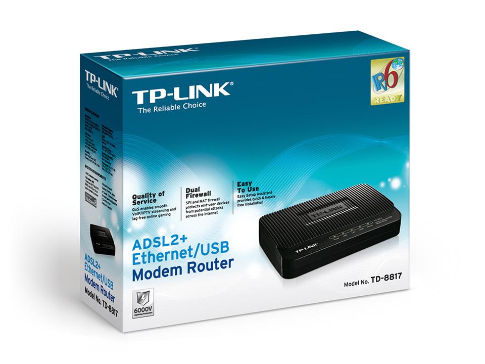 Router modem usb/ethernet adsl2+ td-8817