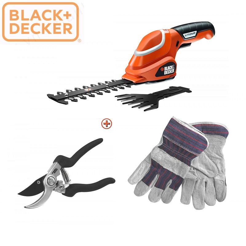 BEMW461BH-GSL700 Black+Decker - Bộ máy cắt cỏ xe đẩy 1400W và Máy tỉa lá, cành cầm tay chạy pin Lithium 7V