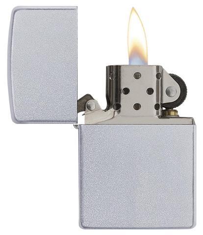 Zippo Satin Chrome Xước Bụi Bạc Kiểu Satin 205