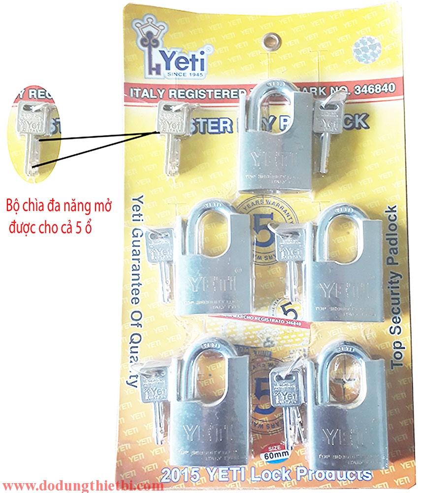 [HCM]BỘ 5 Ổ KHÓA CHỐNG CẮT 60MM YETI