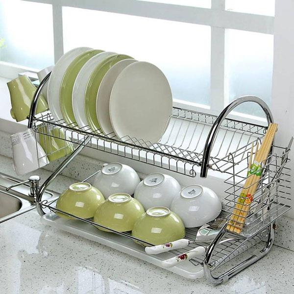 Kệ úp bát inox 2 tầng