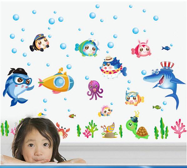 [HCM]DECAL DÁN TƯỜNG COMBO CÁ XINH
