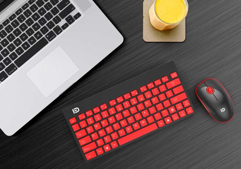 Bộ bàn phím và chuột không dây FD 1500( Đỏ phối đen)