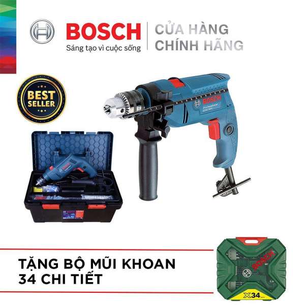 Máy khoan động lực Bosch GSB 550 FREEDOM - Tặng bộ phụ kiện FREEDOM 90 chi tiết và tặng Bộ Mũi Khoan 34 Chi Tiết