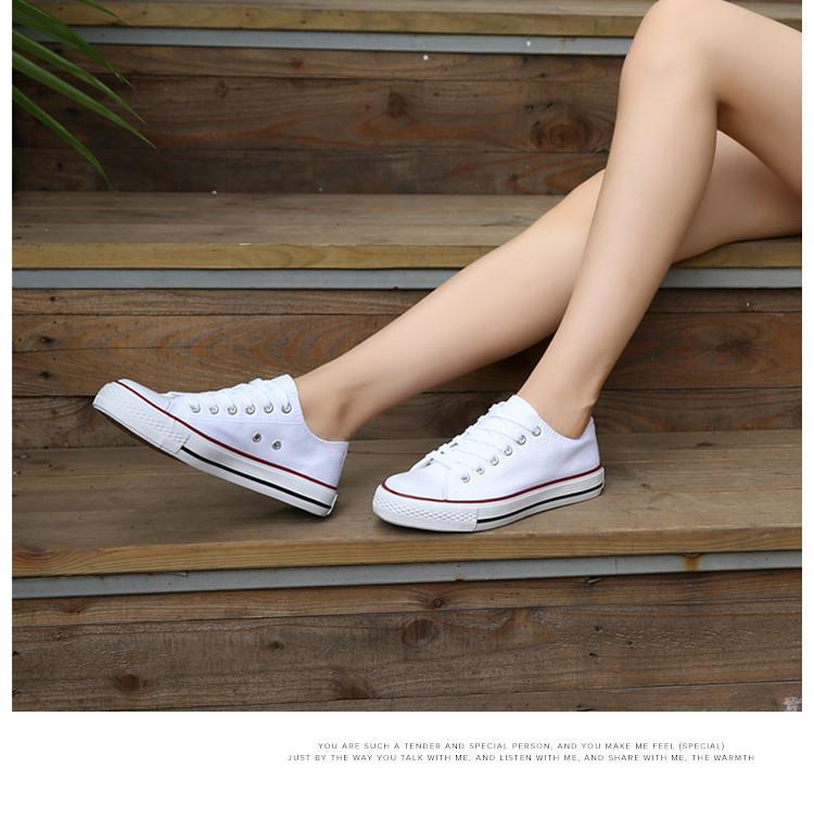 Giày Vải Nữ Sneaker CV Classic Cổ Thấp Trắng