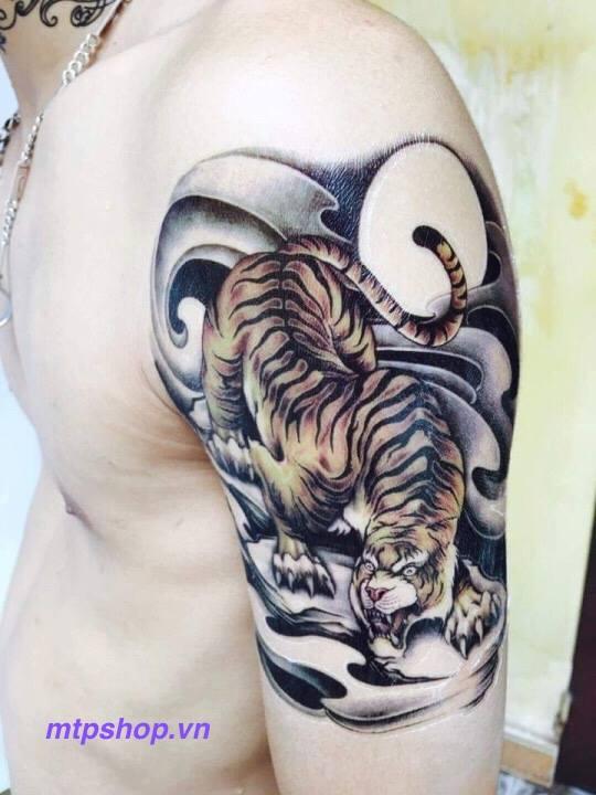 [HCM]Combo 3 tấm hình xăm dán tattoo 15x21cm Rồng Thiên và Mãnh Hổ (Tặng ngay 1 tấm đồng size khi mua 2 combo)