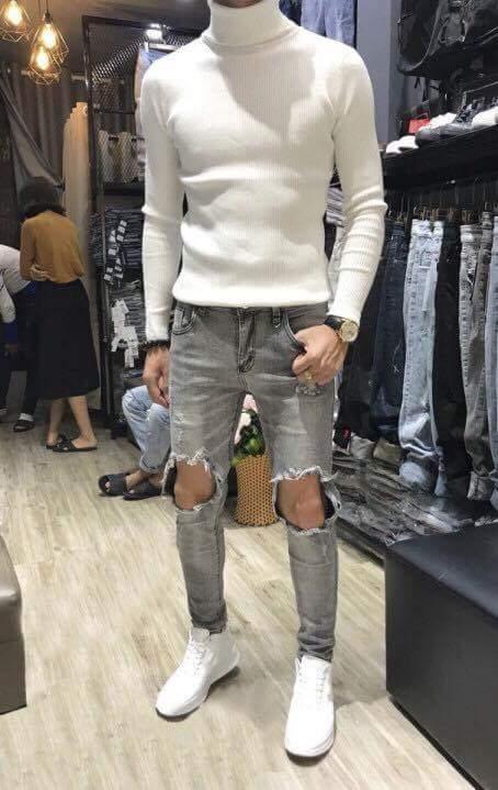 Áo len nam cổ lọ