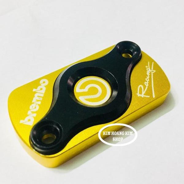 Nắp bình dầu Racing trang trí cho xe máy (màu Vàng)