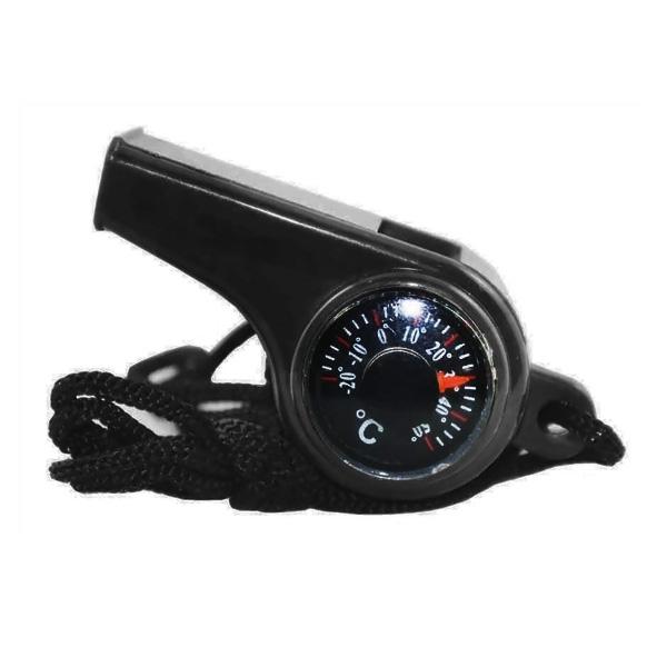 Còi cứu hộ khẩn cấp 3 trong 1 tích hợp nhiệt kế, la bàn đa năng cắm trại, dã ngoại, đi phượt, đi bộ đường dài.