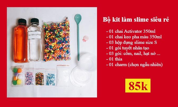 Bộ kit làm slime mây + combo phụ kiện trang trí (miễn phí ship toàn quốc)