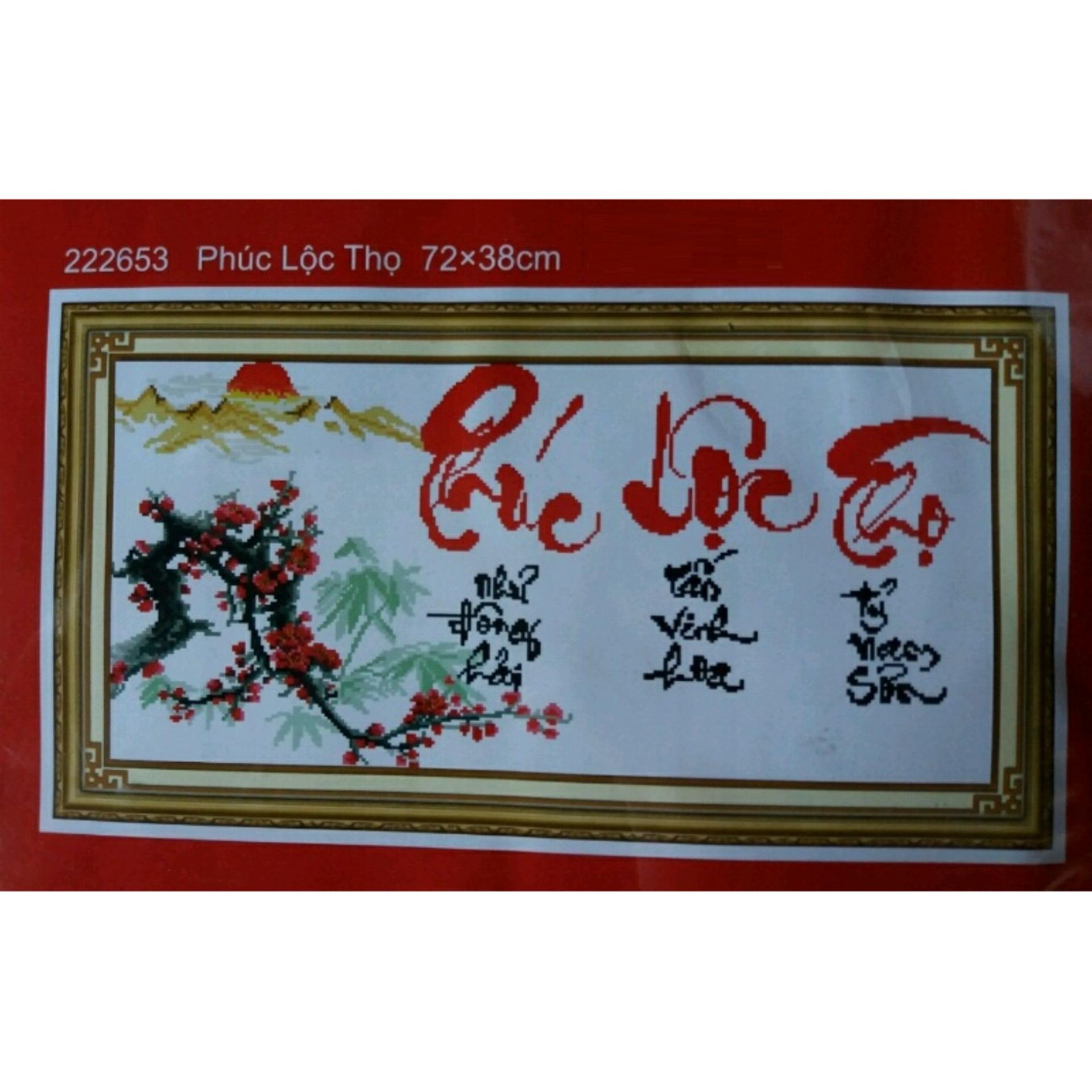 Tranh thêu chữ thập phúc lộc thọ 222653
