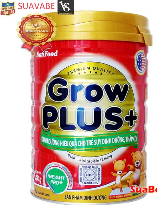 Sữa Nutifood Grow Plus + 350g 780g trẻ dưới 1 tuổi suy dinh dưỡng thấp còi