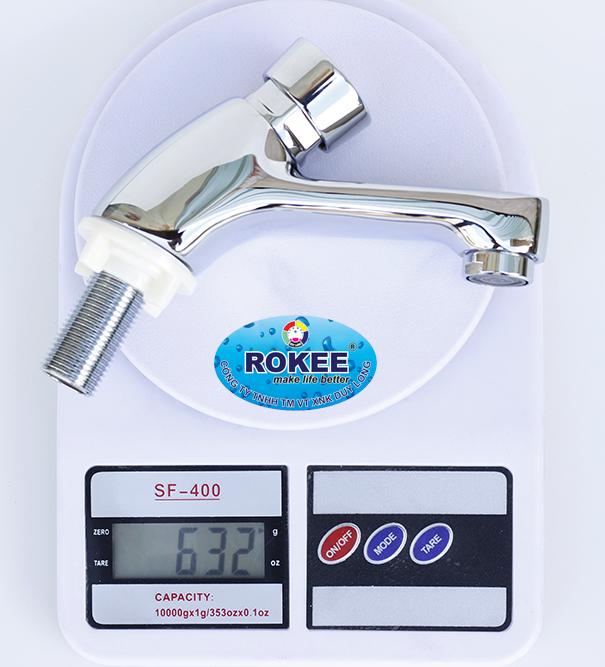 Vòi lavabo lạnh nhấn hơi Rokee DL311 (Trắng bạc)