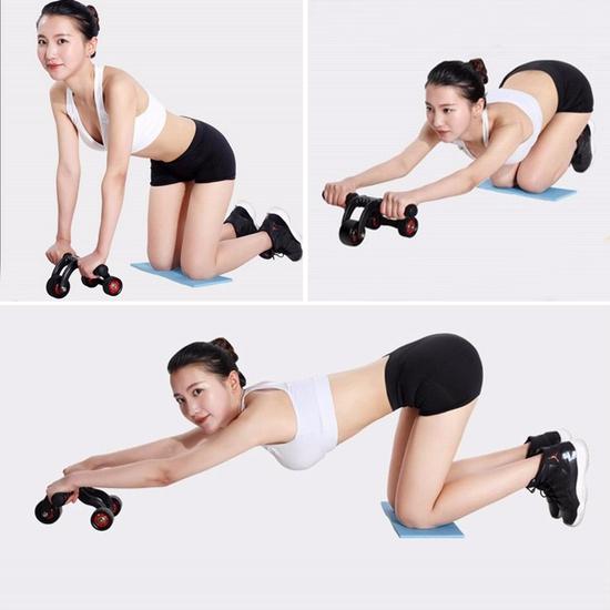 Con lăn tập cơ bụng AB Slimmer 3 bánh (Tặng lót thảm + Giá đỡ)